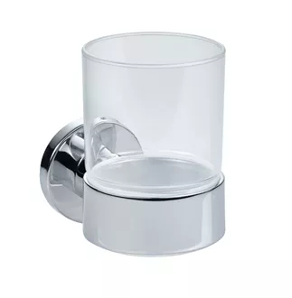 Glashalter einfach verchromt mit Acrylbecher