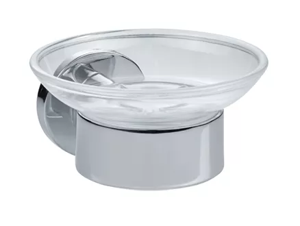 Porte-savonnette chromé avec porte-savon acryl